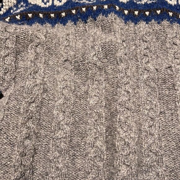 Carroll Reed Turtleneck Sweater 100% Wool Fair Isle Fisherman Core - Picture 6 of 7